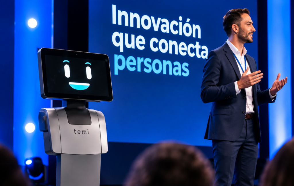 Robot Esbot en la apertura y presentación de un evento